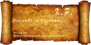 Koczkás Piroska névjegykártya
